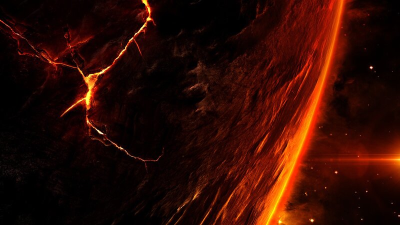 Cracked Lava Planet — Red