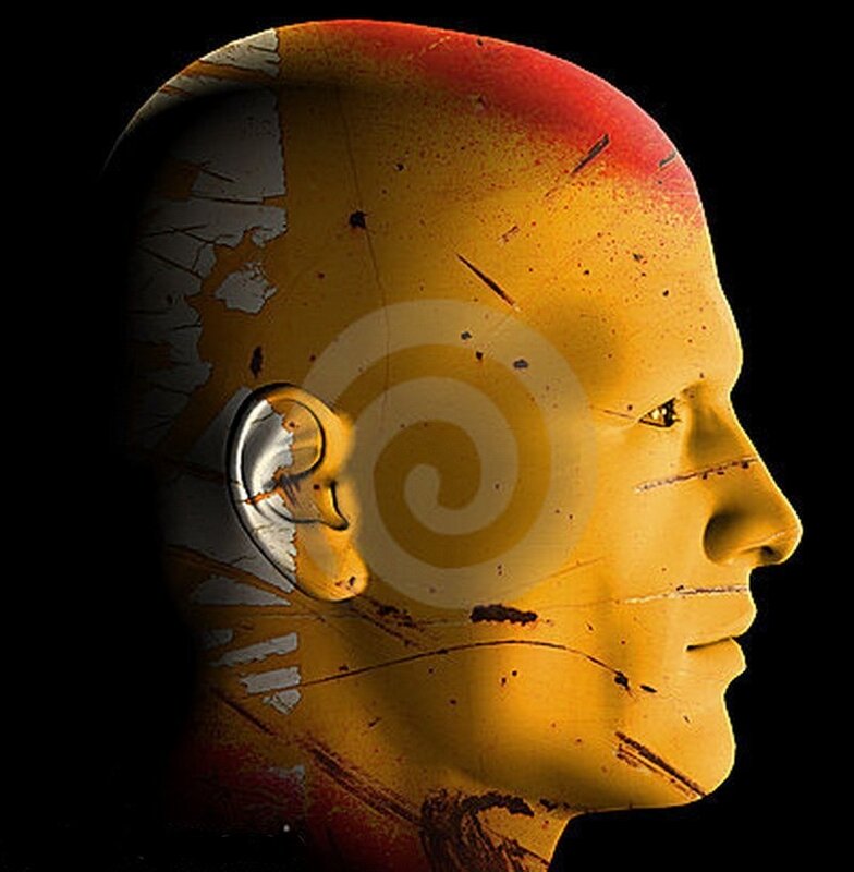 cracked mannequin head
