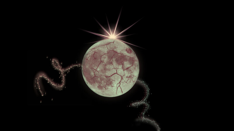 Cracked Moon with Sparkles