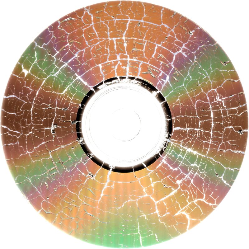 cracked optical disc surface