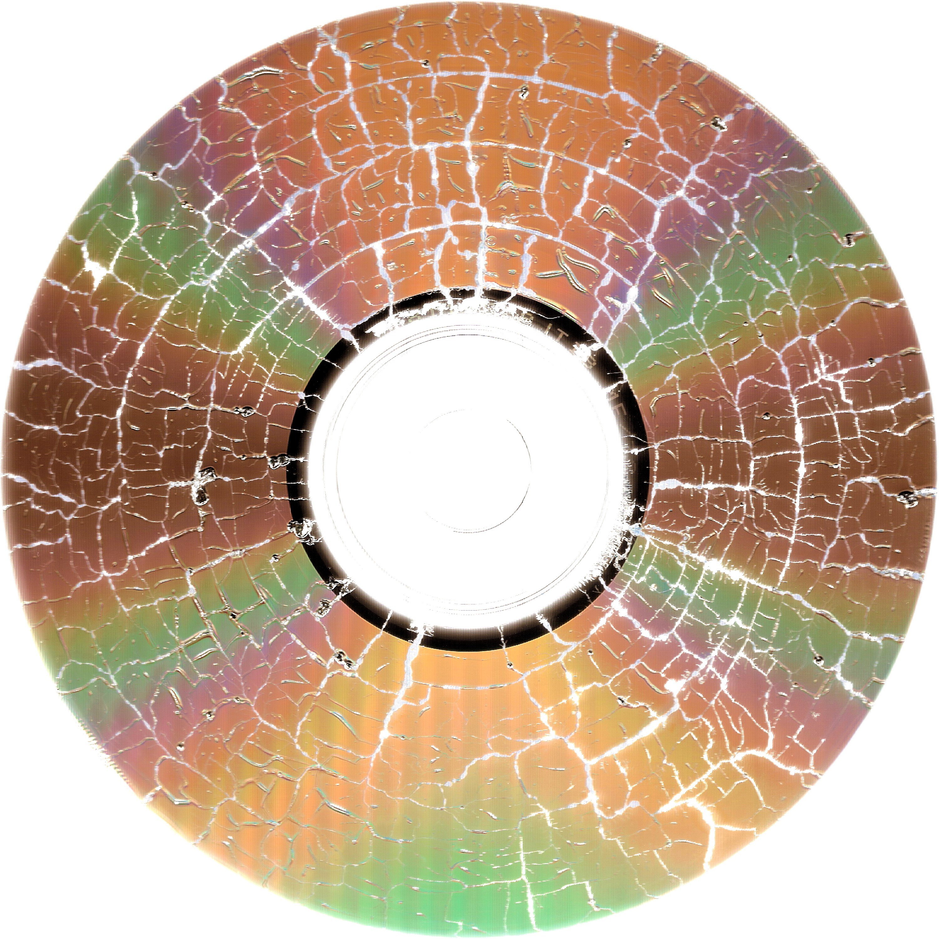 cracked optical disc surface