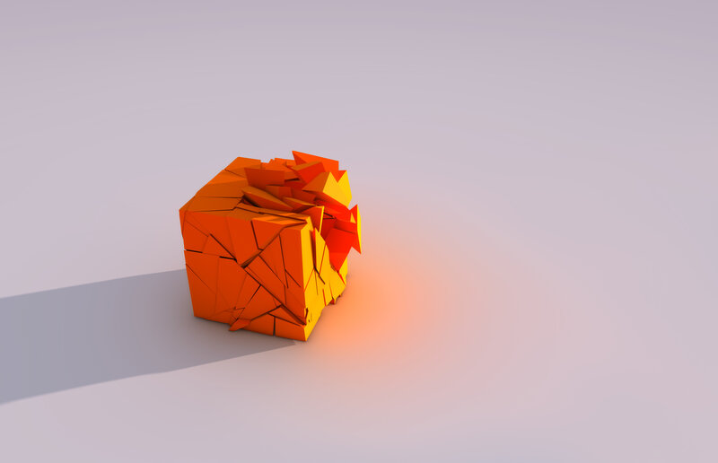 Cracked Orange Cube