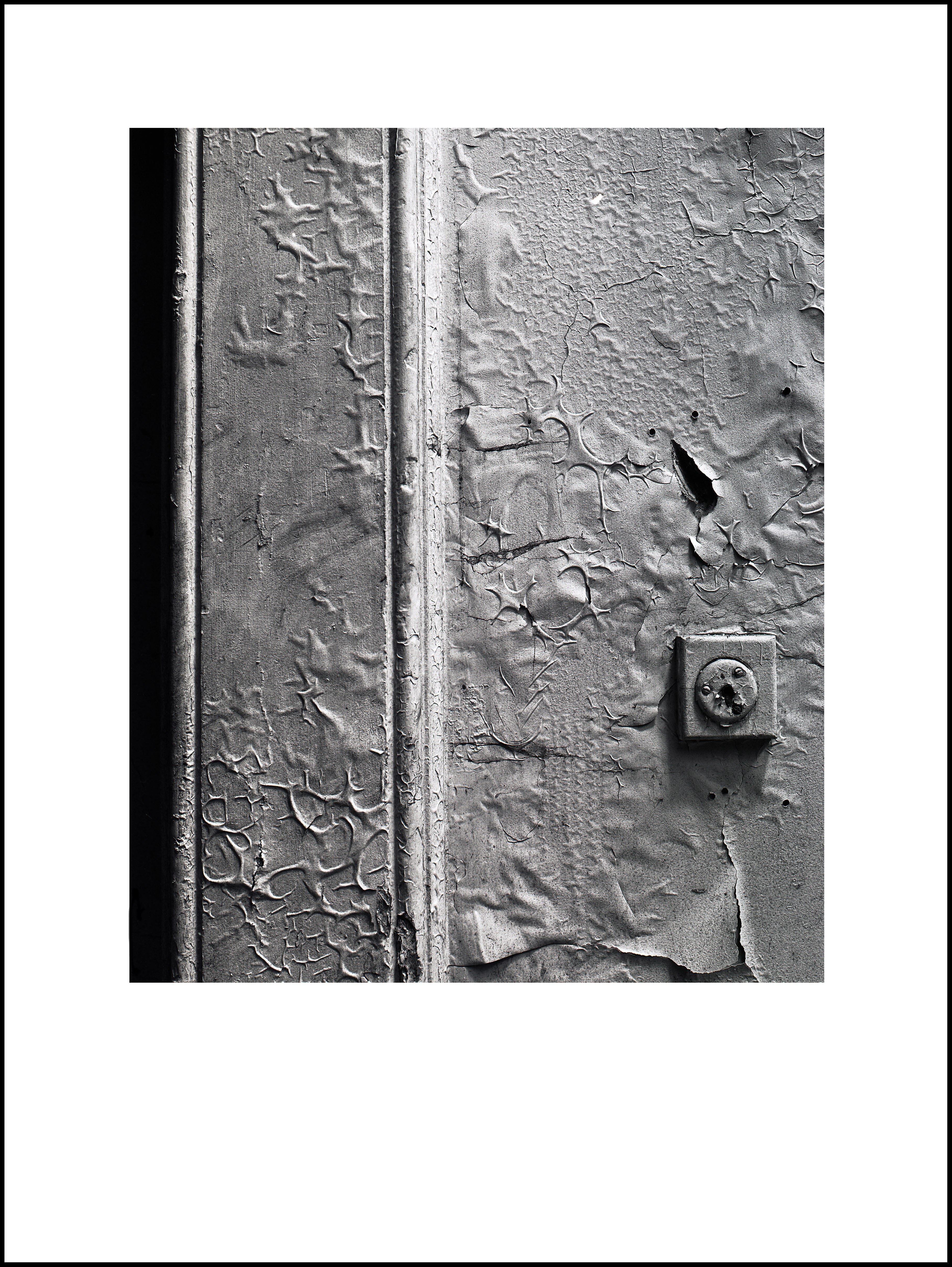cracked paint on a door
