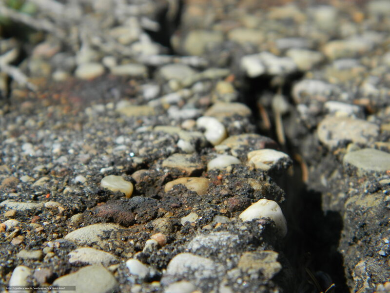 cracked pavement with pebbles