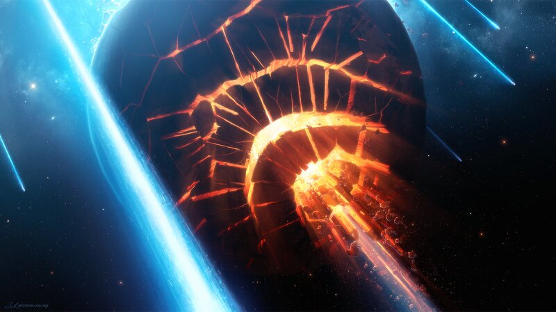 Cracked Planet Core