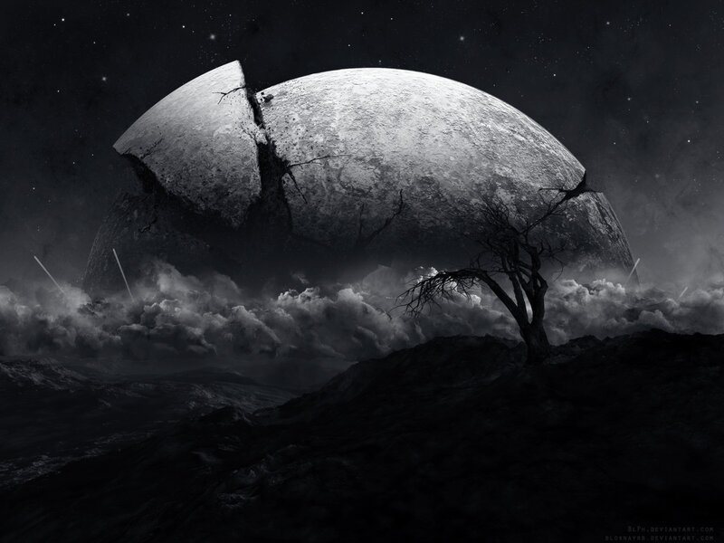Cracked Planet in Sky