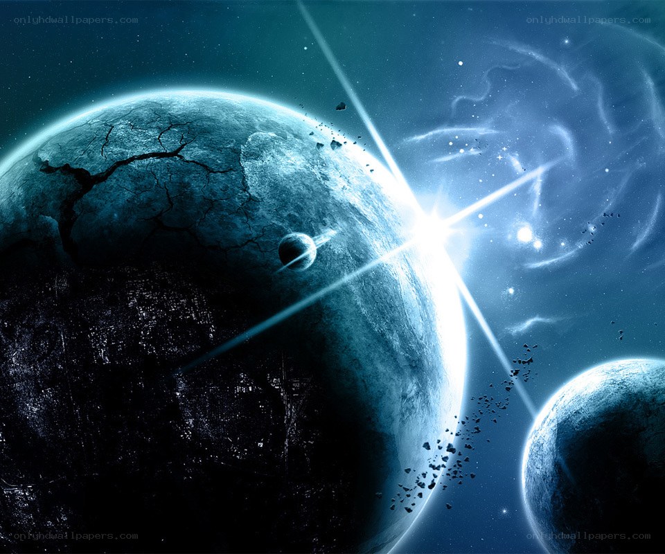 cracked planet in space
