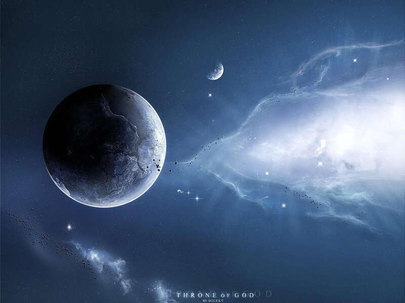 Cracked Planet in Space — Blue, Cosmic