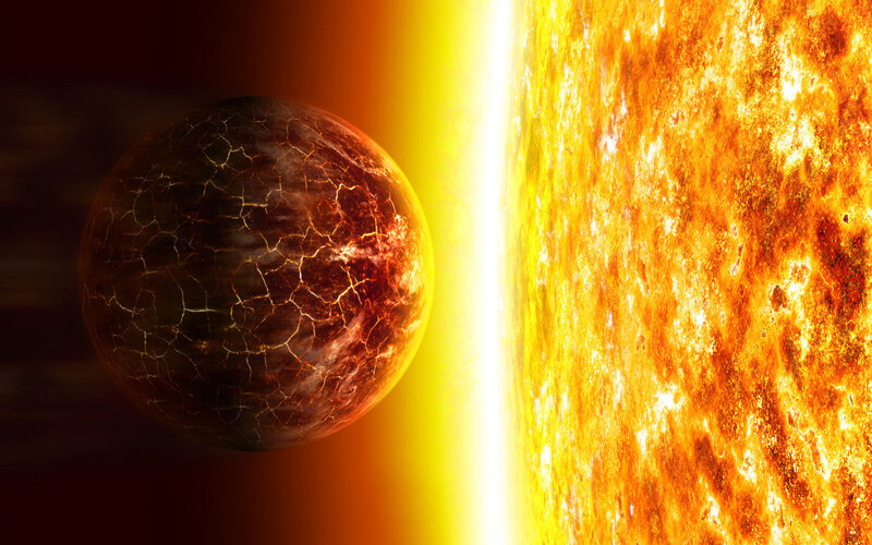 Cracked Planet Near Star