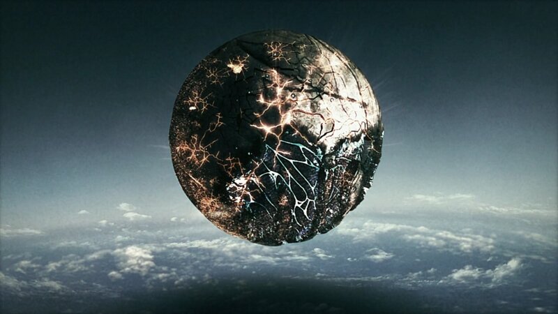 Cracked Planet Sphere — Gray, Dramatic