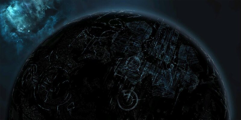 Cracked Planet Surface — Black