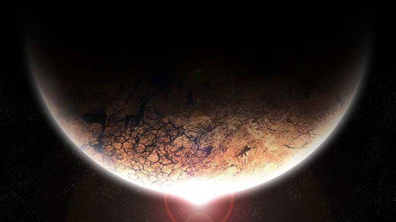 cracked planet surface