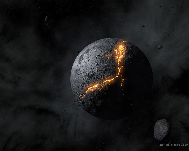 Cracked Planet with Lava — Digital Art