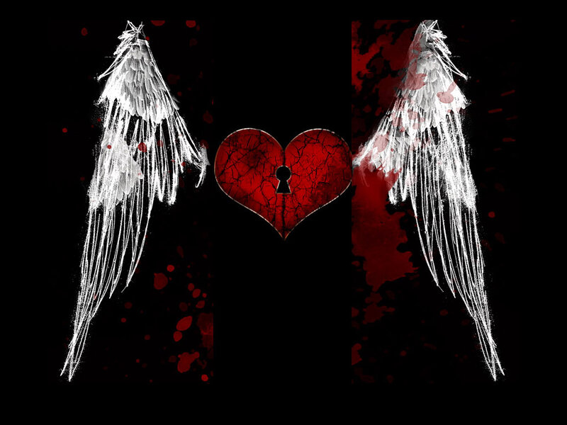 Cracked Red Heart with Wings