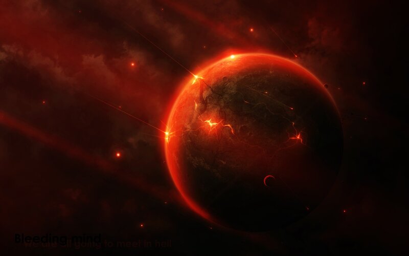 Cracked Red Planet — Dramatic, Night