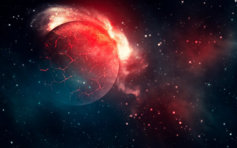 Cracked Red Planet — Dramatic
