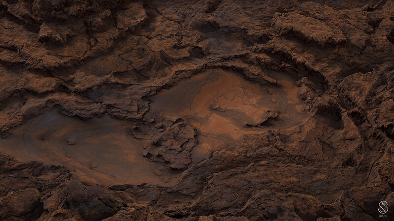 Cracked Red Rock Surface