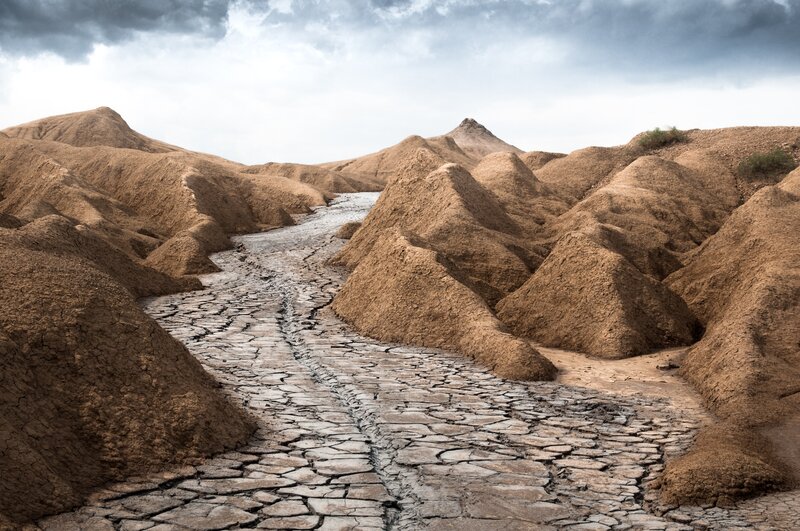 Cracked Riverbed Landscape