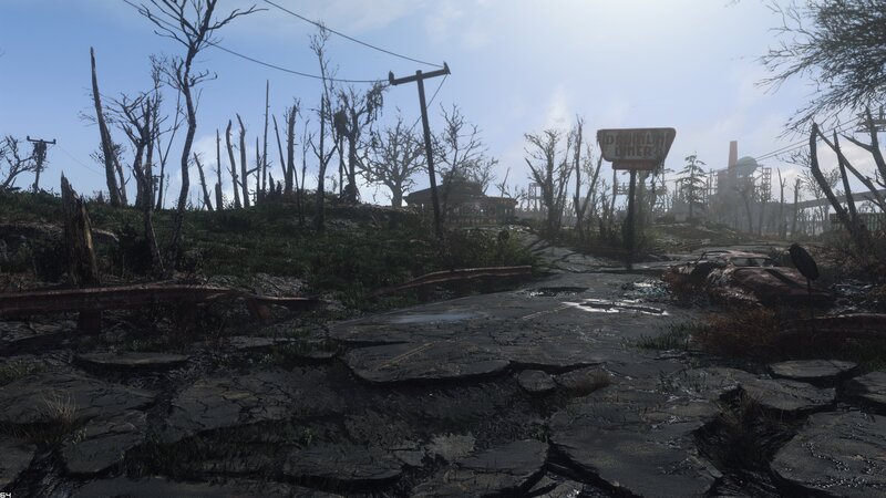 Cracked Road in Wasteland — Gray
