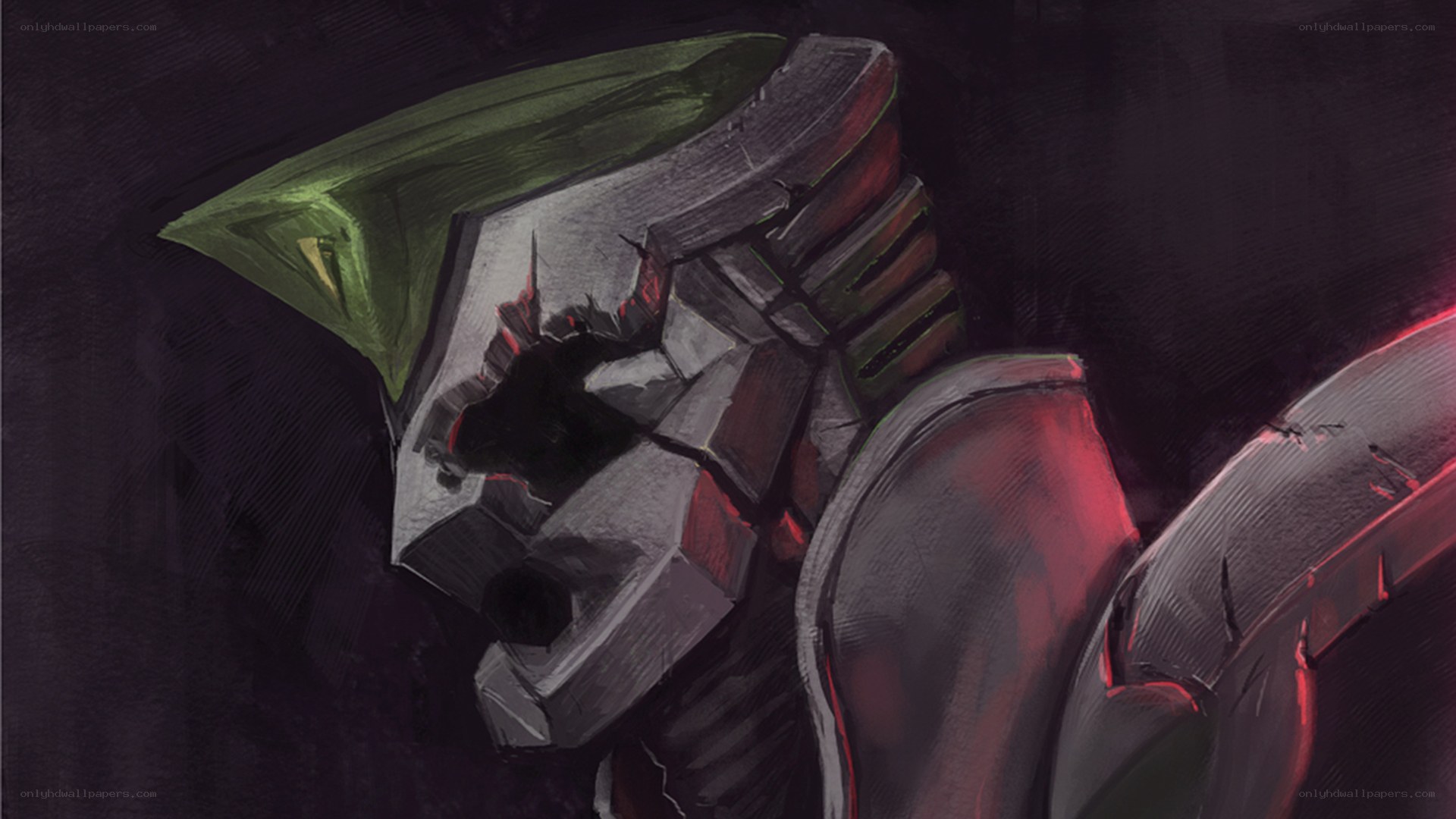 cracked robot helmet
