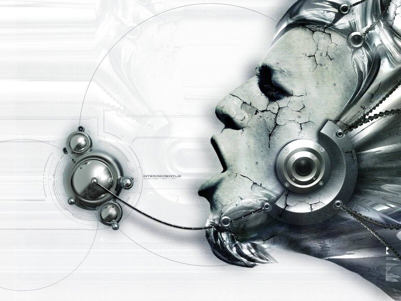Cracked Robotic Face