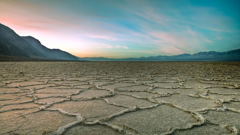 Cracked Salt Flat — Blue, Serene