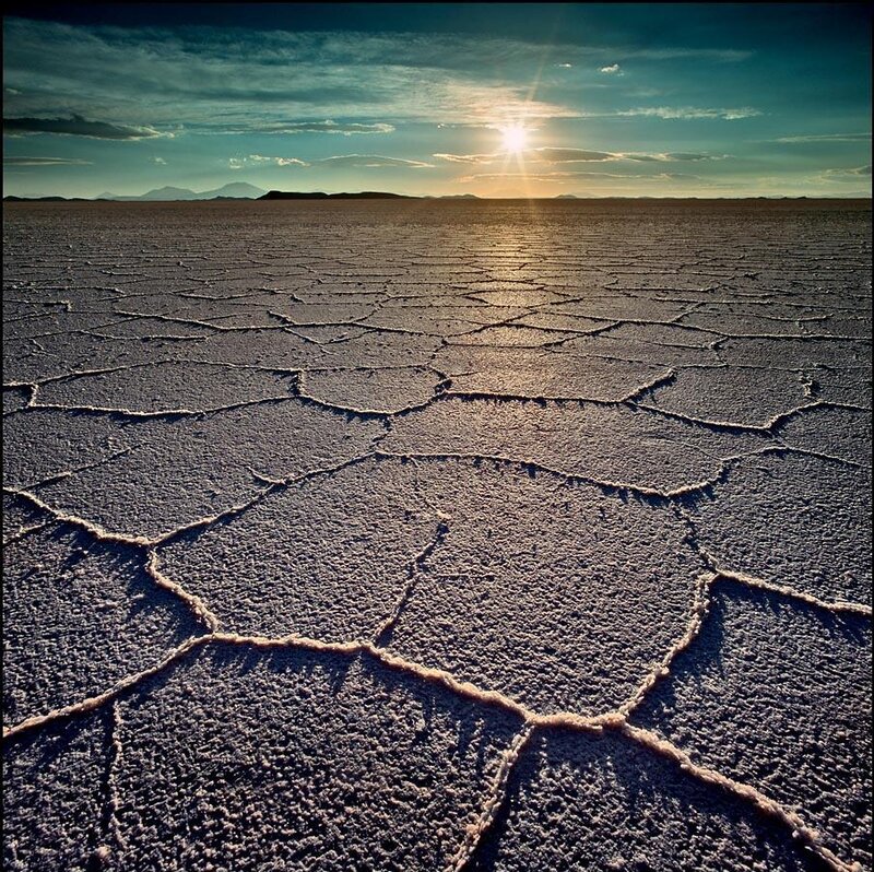 Cracked Salt Flat — Brown, Dramatic