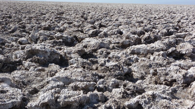 cracked salt flat landscape