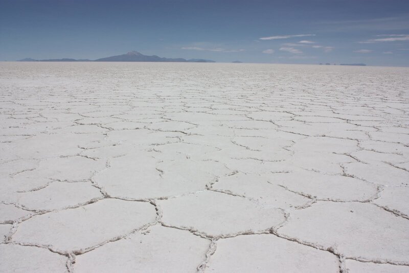 cracked salt flat landscape