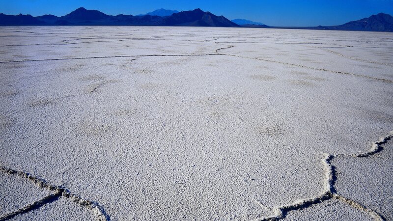 cracked salt flat landscape