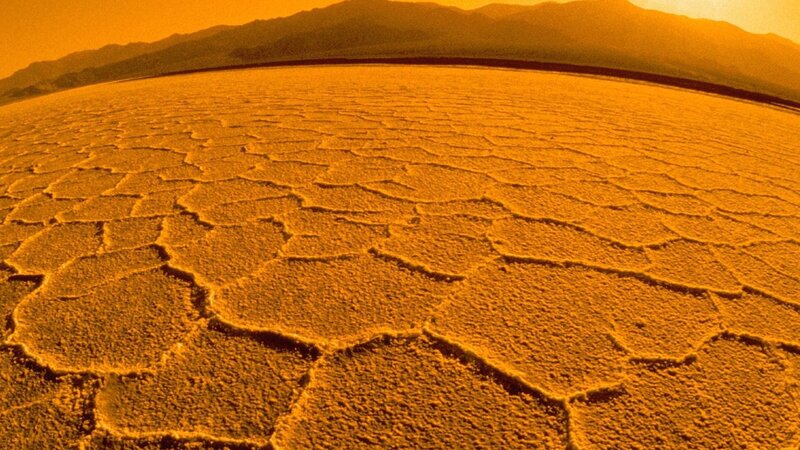 Cracked Salt Flat — Orange, Arid
