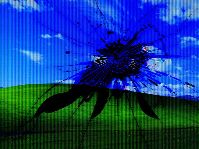 Cracked Screen Display — Blue