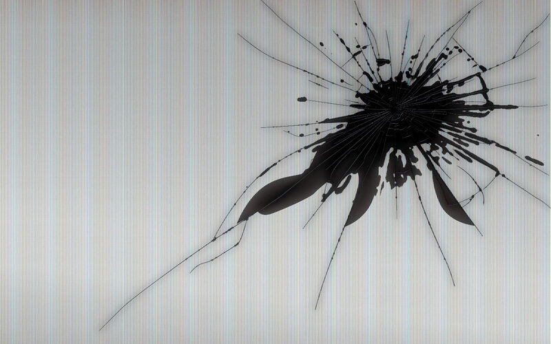 Cracked Screen Display — White, Dramatic