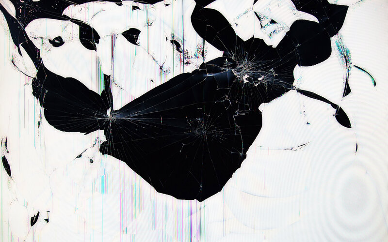 Cracked Screen Display — White
