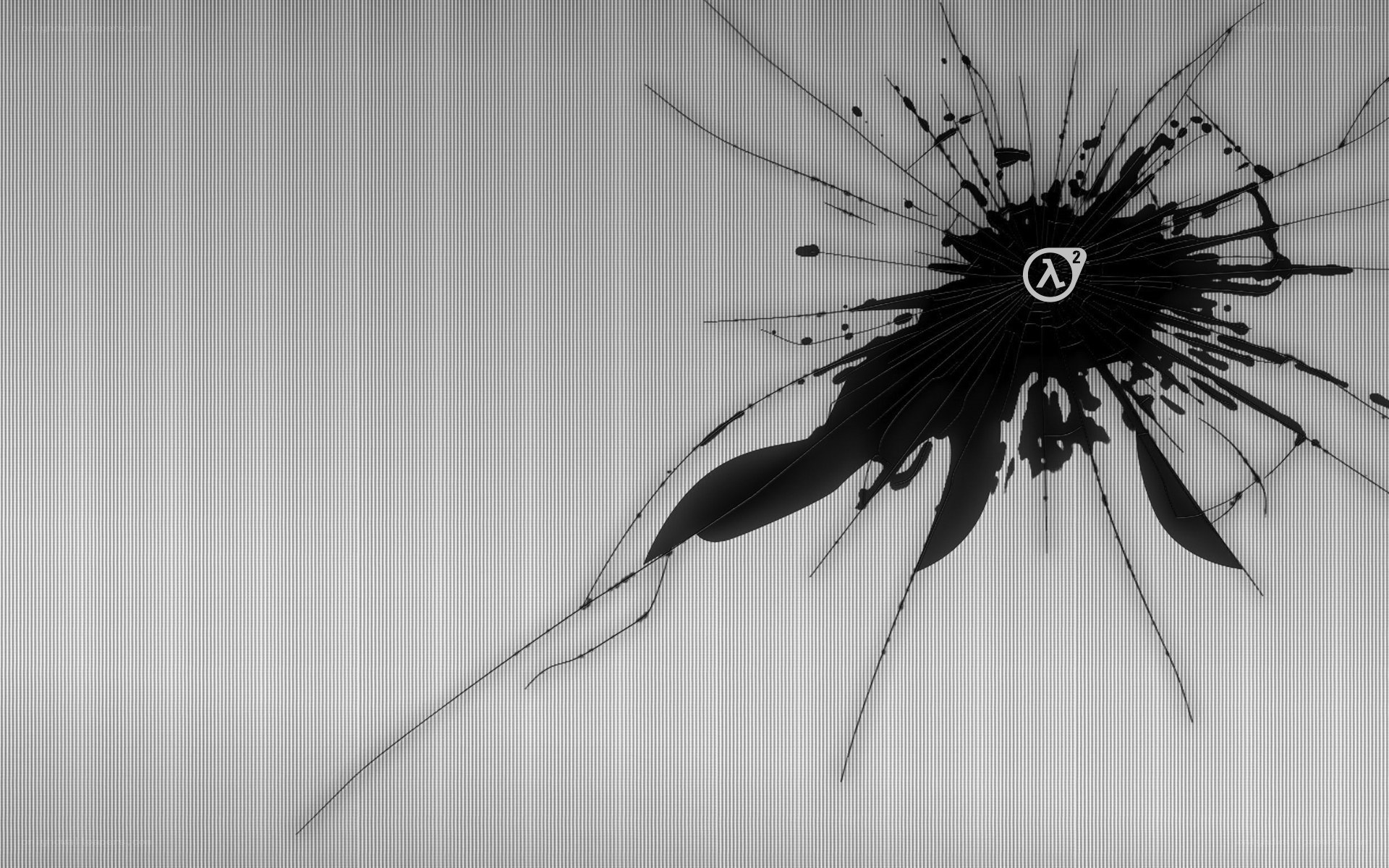 cracked screen with half-life logo