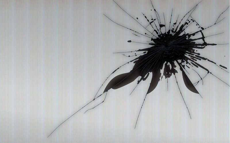 cracked screen with impact