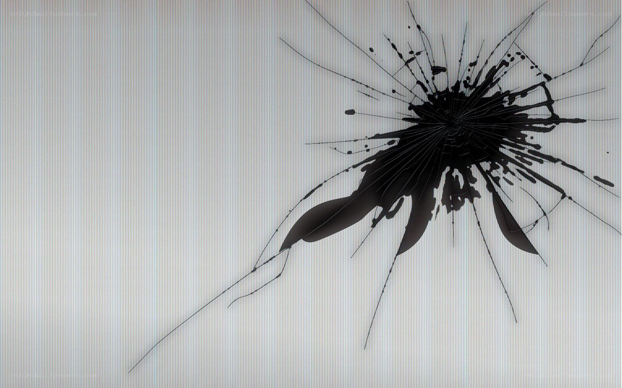 cracked screen with impact