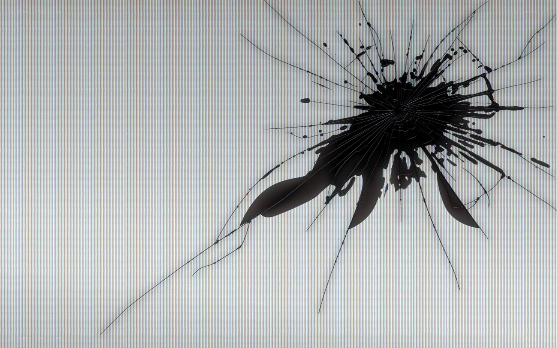 cracked screen with impact damage