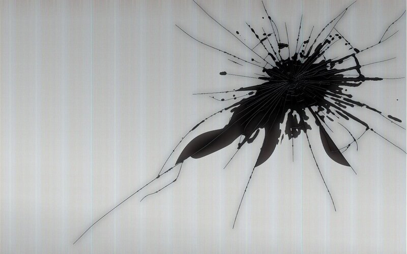 cracked screen with impact damage