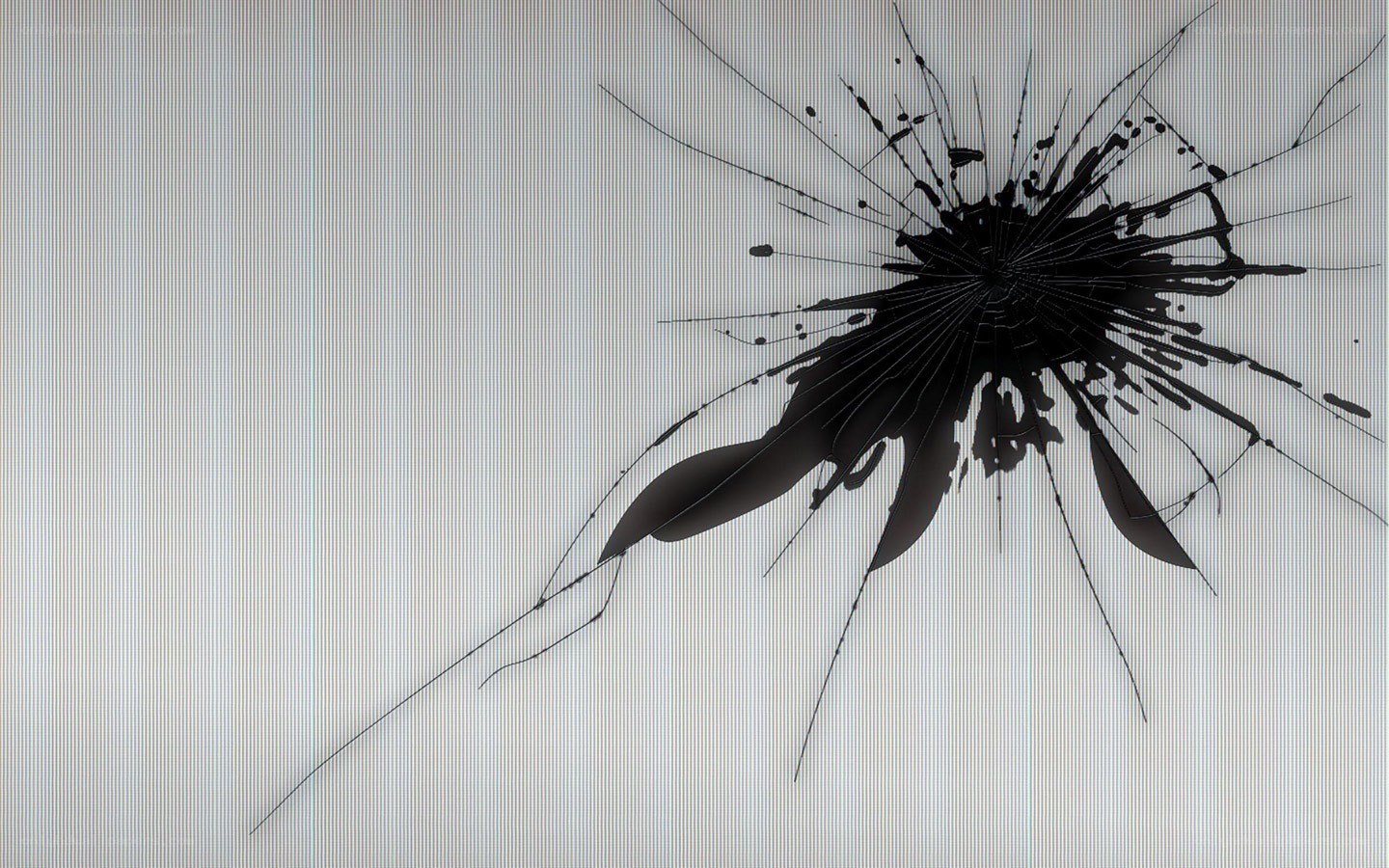 cracked screen with impact damage