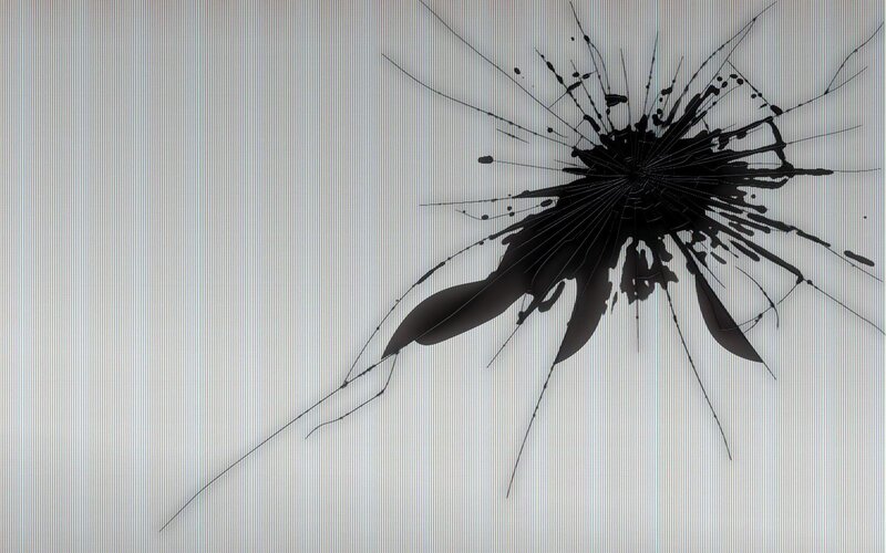 Cracked screen with impact damage