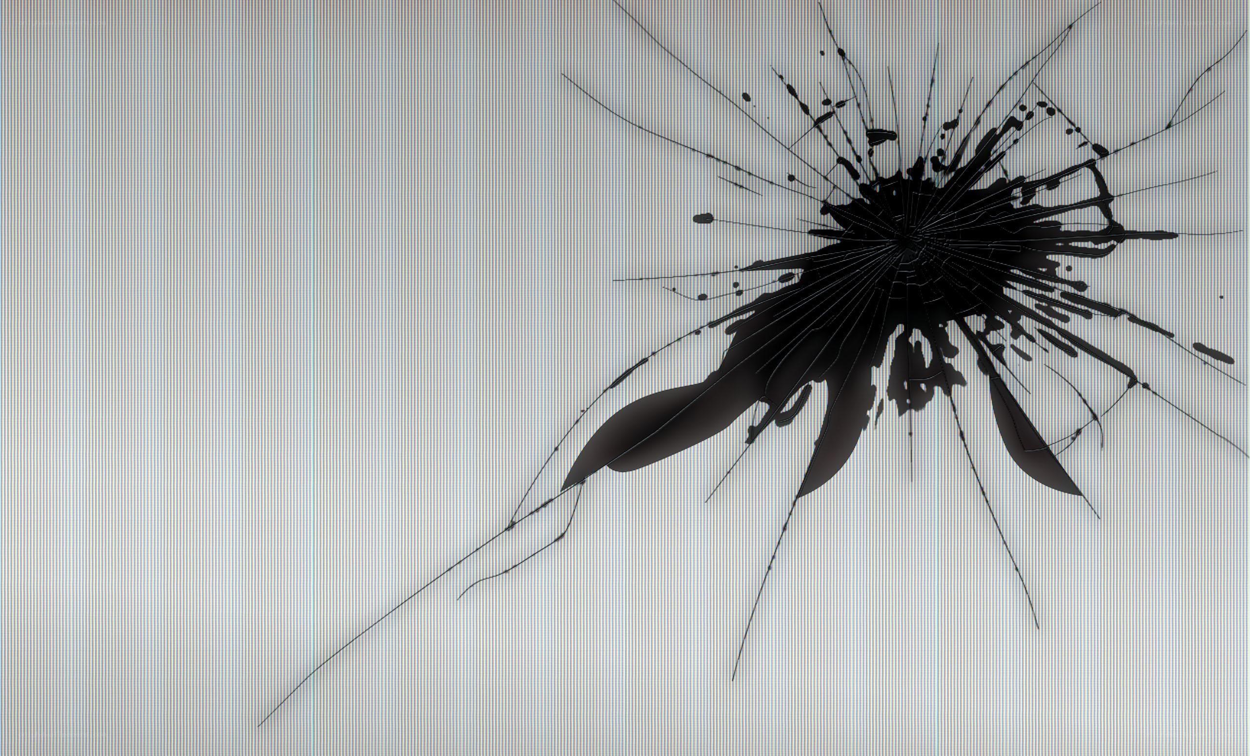 Cracked screen with impact damage
