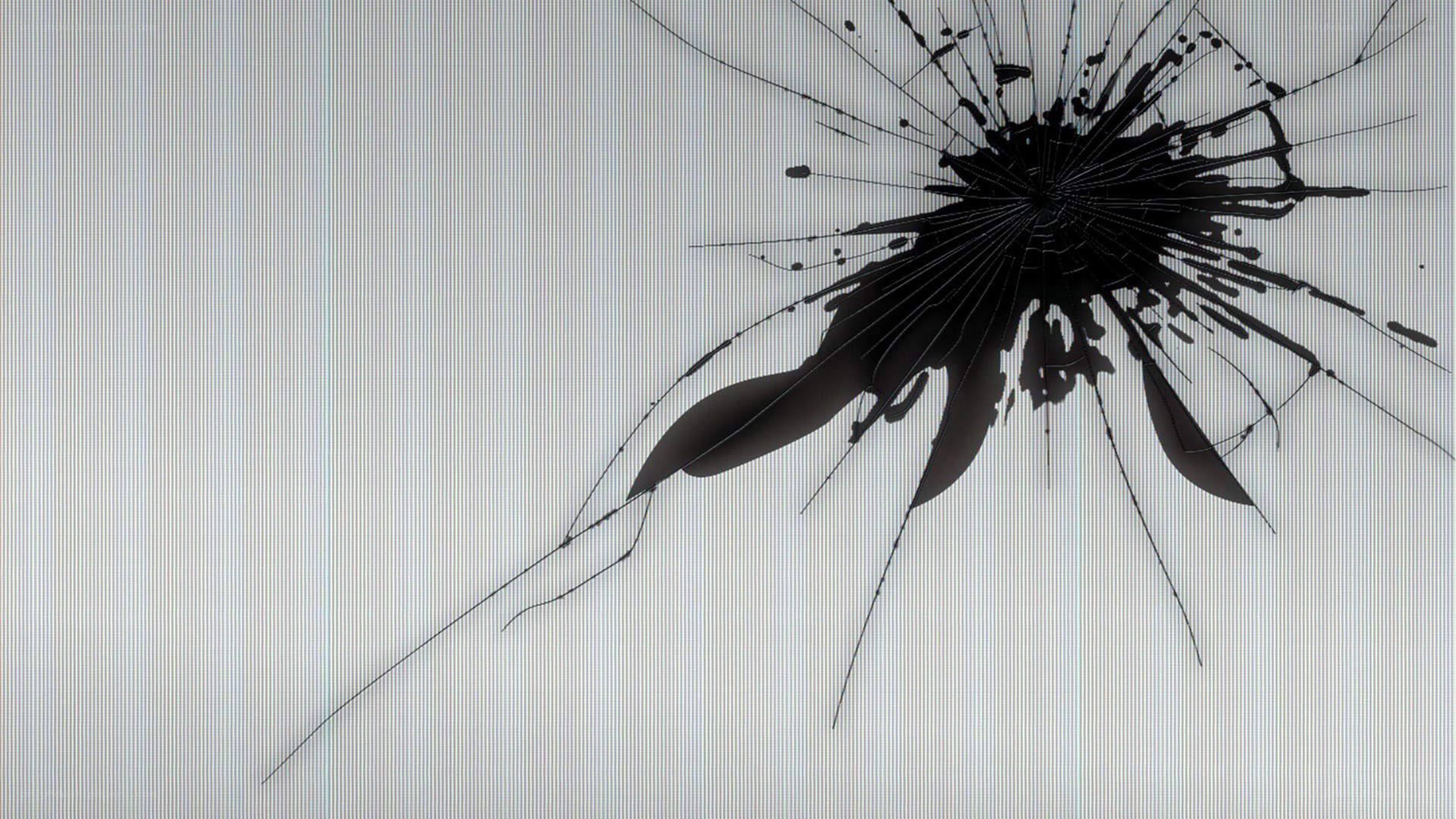 cracked screen with impact mark