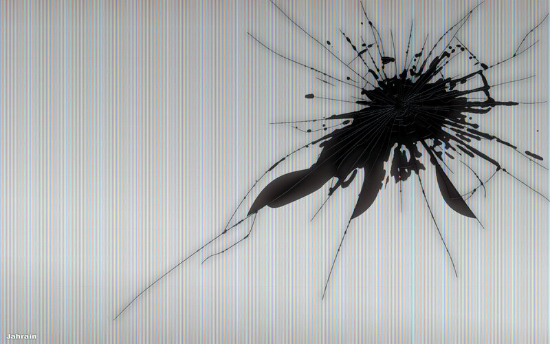 cracked screen with impact