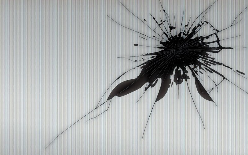 Cracked Screen with Impact — White
