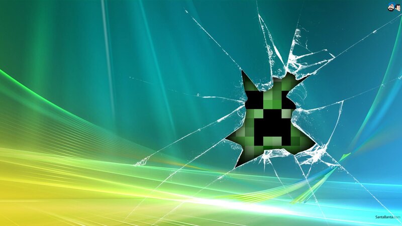 Cracked Screen with Pixelated Face