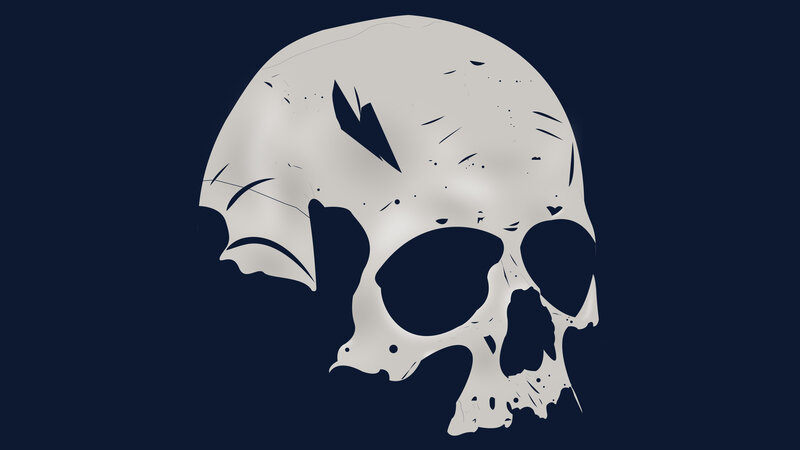 Cracked Skull Illustration