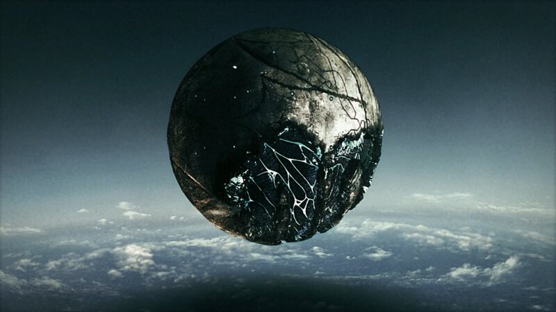 Cracked Sphere Above Clouds