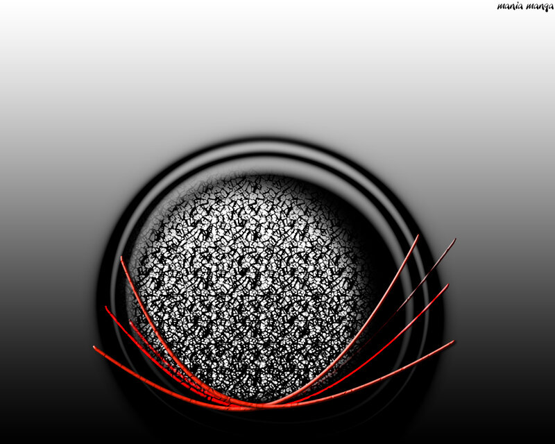 cracked sphere with red lines