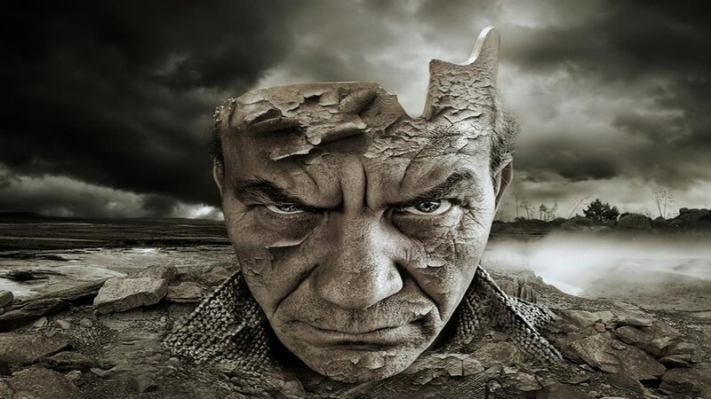 Cracked Stone Face — Gray